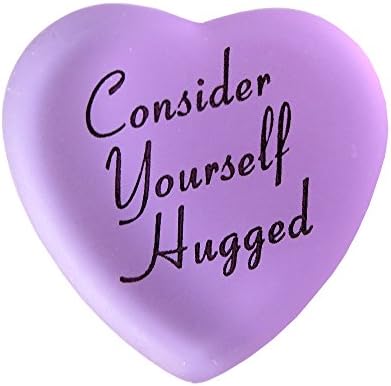 Lifeforce Glass Consider Yourself Hugged Glass Heart with Pouch, A Virtual Hug for Your Friends, Family, Loved Ones and Total (Deserving) Strangers. from (Lilac)