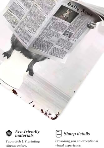Metal Tin Sign Vintage Squirrel Toilet Reading Newspaper Humour Funny Animal Whimsy Animal for Home, Bathroom and Toilet Wall Decor 12x16 Inch(813B)