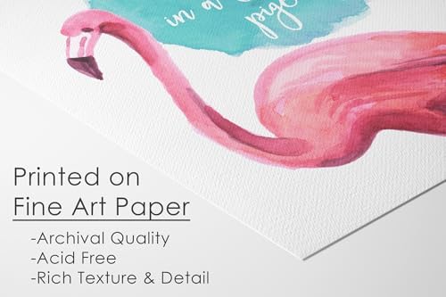 Flamingo Decor Art Print - Unframed - 8x10 | Perfect for Brightening Up Your Living Room, Bedroom, or Office | Stylish and Playful Addition to Any Space | Colorful Wall Art | Wall Décor For Bedroom