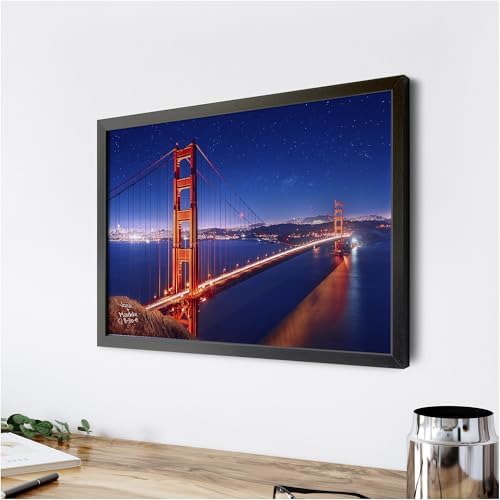 A&T ARTWORK Golden Gate Bridge Personalized Canvas Poster Prints Gift Couple's Names and the Special Date Gift for Anniversary,Valentine's day,Wedding.Canvas Poster UNFRAMED
