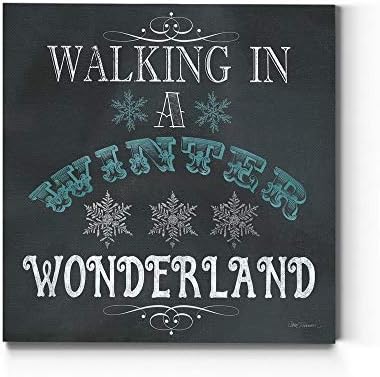 Renditions Gallery Canvas Wall Art for Christmas Decorations Walking in a Winter Wonderland Abstract Artwork for Living Room Office Home Kitchen Decor - 24"X24" LT05