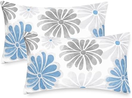 CaliTime Decorative Couch Throw Pillow Covers, 20 X 12 Inches, Blue Grey
