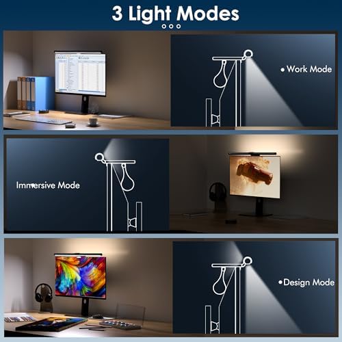 Quntis Computer Monitor Light Bar with Backlight, Desk Lamp with Remote