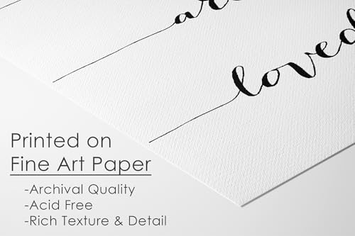 DREAM BIG PRINTABLES You Are Loved Calligraphy Art Print - Unframed - 8x10 | Inspirational and Romantic Wall Decor | Add a Touch of Warmth and Affection to Your Home | Wall Decor for Living Rooms