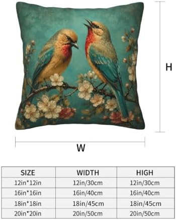 Vintage Bird Throw Pillow Covers Set of 4 Decorative Soft Double Sided Print Pillow Case Farmhouse Home Decor for Living Room Sofa Couch 18x18