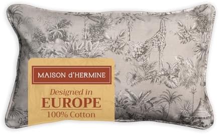 Maison d' Hermine Throw Pillow Covers 100% Cotton (12" x 20" - Pack of 1)