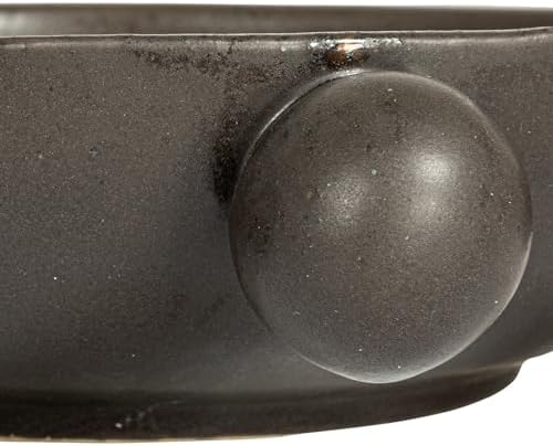 Bloomingville 9.75 Inches Stoneware Bowl with Orbs and Reactive Glaze, Black