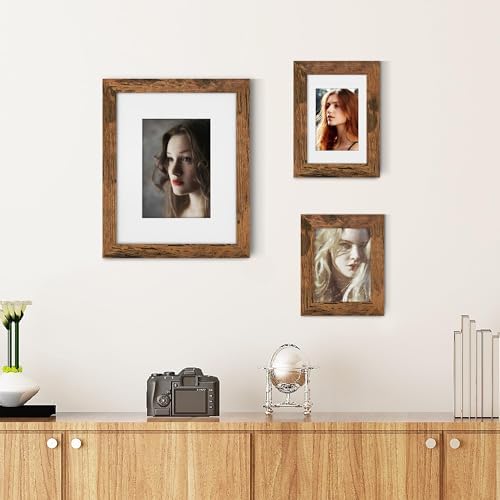 Picrit 4x6 Picture Frame Set of 12, Modern Gallery Wall Frames, Brown