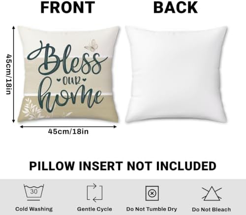 Bonhause Fall Brown Bird Floral Throw Pillow Covers 18 x 18 Inch Flowers Leaves Branch Home Sweet Home Autumn Soft Velvet Decorative Cushion Case for Outdoor Patio Sofa Couch Set of 4