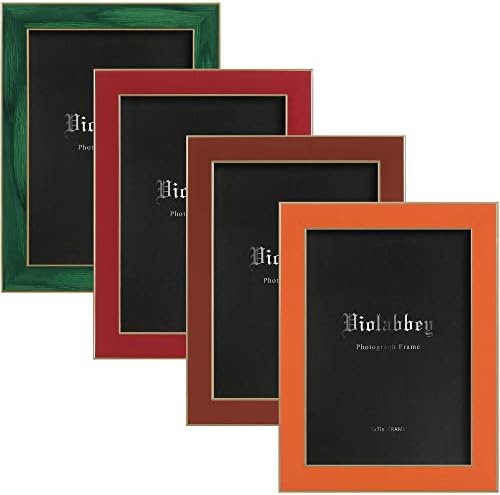 VIOLABBEY 5x7 Picture Frame Set of 4, Colorful Photo Frame Modern Style