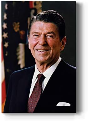 Renditions Gallery Ronald Reagan Presidental Portrait Wall Art, Premium Gallery Wrapped Canvas Decor, Ready to Hang, 27 in H x 16 in W, Made in America Print
