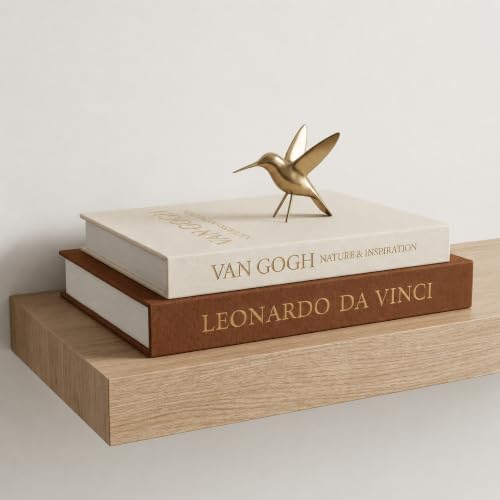Aesthetic Decorative Books - Set of 2 Linen Boxes with Gold Lettering, Enhance Your Coffee Table, Bookshelf or Mantle Decor - Fake/Faux Books for Home Decoration, Photo & Keepsake Storage