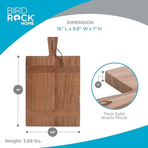 BIRDROCK HOME 16" Inlay Serving Board - Party Charcuterie Board for Appetizers Wood Food Kitchen Platter - Pizza Fruit Display - Espresso