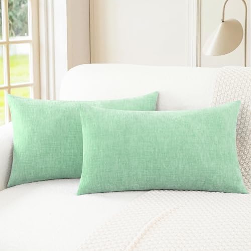 CaliTime Decorative Couch Throw Pillow Covers 26 X 16 Inches Grey Green