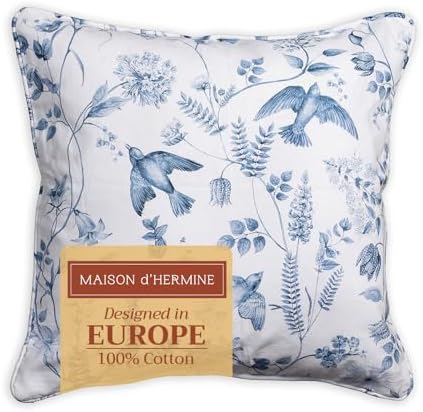 Maison d' Hermine Throw Pillow Covers 100% Cotton (20" x 20" - Pack of 1)