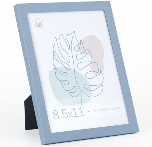 Muzilife Blue 8.5x11 Wood Picture Frame,Tempered Glass Cover, 2 Pack
