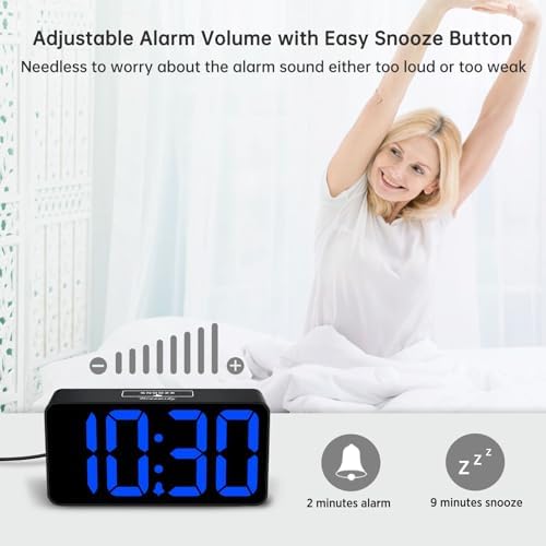 DreamSky Small Digital Alarm Clock for Bedroom with Large Big Numbers