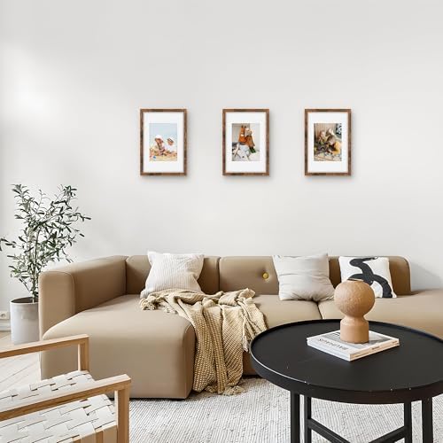 Picrit 8x12 Picture Frame Set of 12, Modern Gallery Wall Frames, Brown