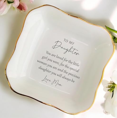 Ceramic Jewelry Dish - Daughter Gift from Mom, Long Distance, Birthday, Wedding, Bride, Bridal Shower