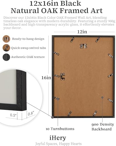 iHery 12x16in Where Men Get the Audacity Framed Newspaper Wall Art | Black Natural OAK Wood Frame with Canvas Print, Funny Magazine Decor for Bathroom Bedroom Girl Dorm Living Room, 1Pack