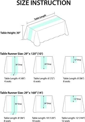Ling's Moment 14Ft Light Purple Table Runner, Wedding Chiffon Table Runners