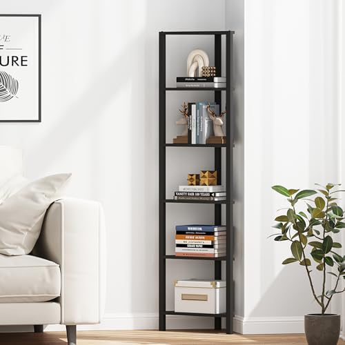 TUTOTAK Corner Shelf, 6-Tier Corner Bookshelf for Small Space