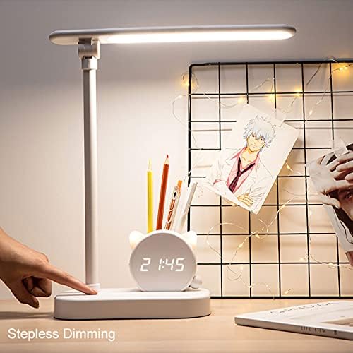 Table Lamp for Study Creativity Pen Holder Gift Led Desk Lamp Rechargeable USB Student/Office/Bedroom/Study Reading Light (Model-D)