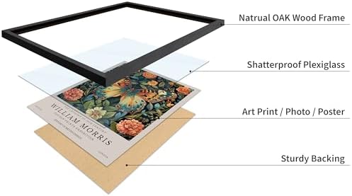 Poster Master William Morris Poster - Butterfly Print - Botanical Art - Flower Art - Exhibition Artwork - Animal Creation - Floral Piece - Aesthetic Illustration - Office or Living Room Decor - 11x14 Black Framed