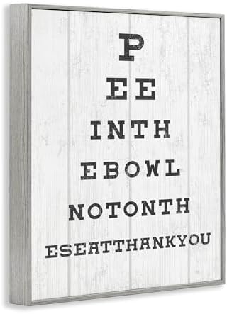 Humor Bathroom Eye Chart, 11 x 14 Inch Framed Giclée Print | Stupell Industries · By Lil' Rue · Ready to hang · Easy gift for bath or laundry · Made in USA