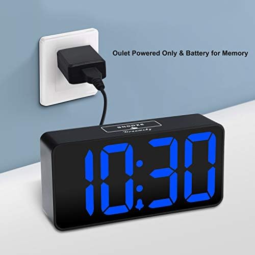 DreamSky Small Digital Alarm Clock for Bedroom with Large Big Numbers