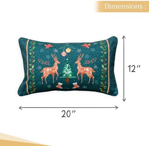 Maison d' Hermine Throw Pillow Covers 100% Cotton (12" x 20" - Pack of 1)