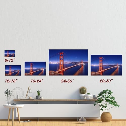 A&T ARTWORK Golden Gate Bridge Personalized Canvas Poster Prints Gift Couple's Names and the Special Date Gift for Anniversary,Valentine's day,Wedding.Canvas Poster UNFRAMED