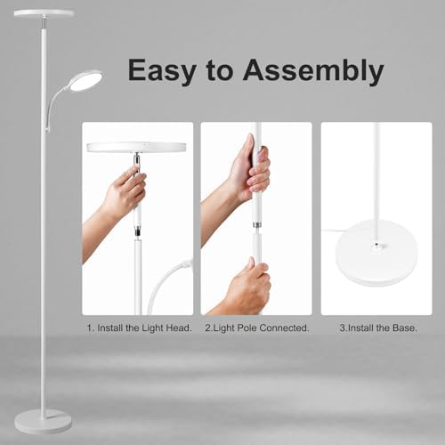 SUNMORY Floor Lamps for Living Room，LED Standing Lamp with Remote Control