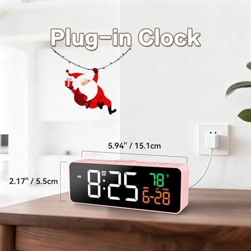 Netzu 3-in-1 Digital Clocks for Living Room, Small & Compact Alarm Clock