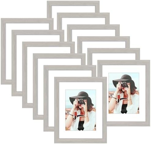 Picrit 8.5x11 Picture Frame Set of 12, Modern Gallery Wall Frames, Gray