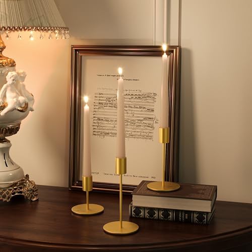 zeochyni Set of 12 Gold Taper Candle Holder Bulks for Wedding, Party Decor