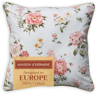 Maison d' Hermine Throw Pillow Covers 100% Cotton (18" x 18" - Pack of 1)