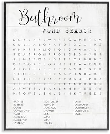 Stupell Industries Bathroom Search Fun Family Word, Design by Daphne Polselli Wall Art, 16 x 20, Black | Stupell Industries · By Lil' Rue · Ready to hang · Fun gift for bathroom decor · Made in USA