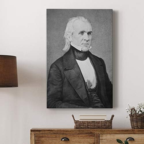 Renditions Gallery James K. Polk Presidental Portrait Wall Art, Premium Gallery Wrapped Canvas Decor, Ready to Hang, 27 in H x 16 in W, Made in America Print