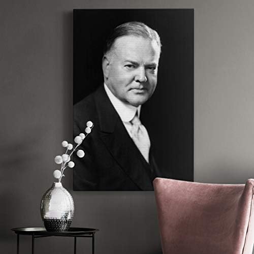 Renditions Gallery Herbert Hoover Presidental Portrait Wall Art, Premium Gallery Wrapped Canvas Decor, Ready to Hang, 60 in H x 40 in W, Made in America Print