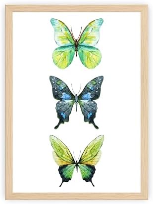 Prints Made Perfect Green Butterfly Wall Art – Watercolor Butterfly Print – Botanical Nature Decor – Cottagecore Bedroom Wall Decor – 11x14 Unframed Linen Paper