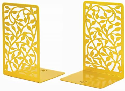 CNK Book Ends Bookends for Decorative Books Holder Bookend Shelves End Hold Heavy Duty Holders Stoppers Metal Stopper Cute Boho Bookshelf Holds Cookbook Office Home Set of 2 Bookends Pair Gold