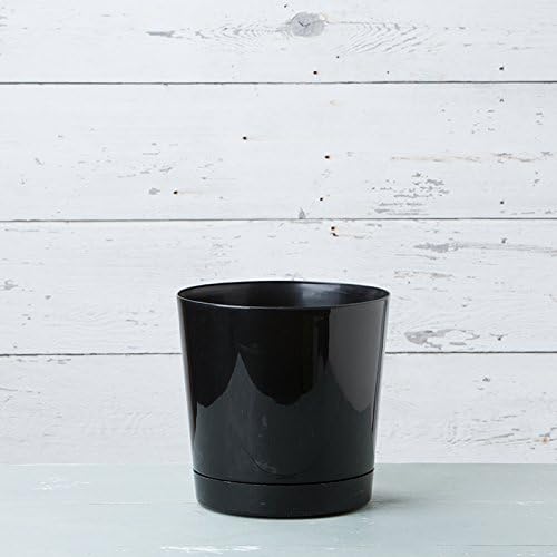 Novelty Majestic Full Depth Round Cylinder Pot, Glossy Black, 12-Inch (10128)