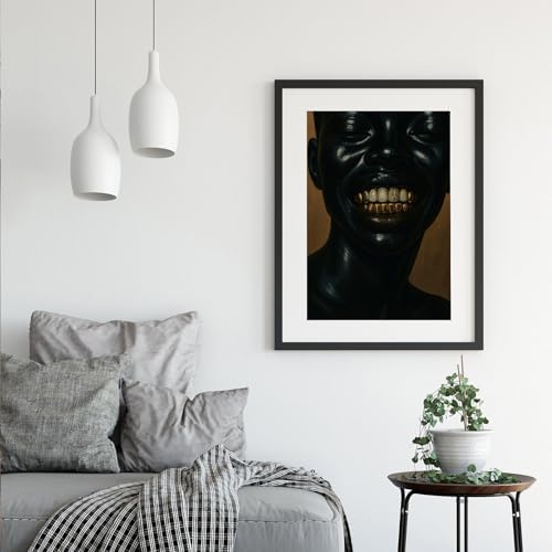 Abstract Black Man Wall Art African American Canvas Prints, 16"x24"Unframed | Fashion Black Men Portrait Poster, Contemporary Abstract African Men Wall Decor, Afro Artwork for Bedroom Living Room Decor