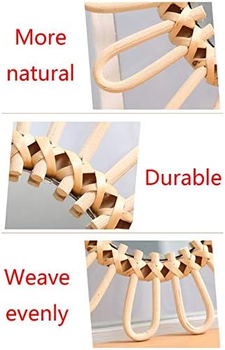 OYPEIP 12" Small Natural Rattan Sunburst Bohemian Hanging Glass Decor,Rustic Handwoven Innovative Art Decoration Round Makeup Mirror for Dressing Living Room Bedroom Bathroom Corridor,Entryway