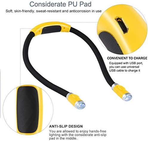 Rechargeable 4 LED Book Light Bright Neck Hug Light, Reading Lights for Reading in Bed, 3 Brightness Levels, Flexible Soft Rubber Arms, Perfect for Bookworms,Knitting,Comping,Crafts