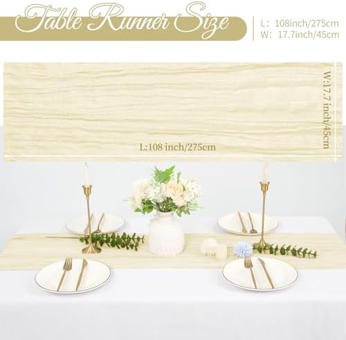 10 Pack Cheesecloth Table Runner 17 x 108 Inch, Ivory