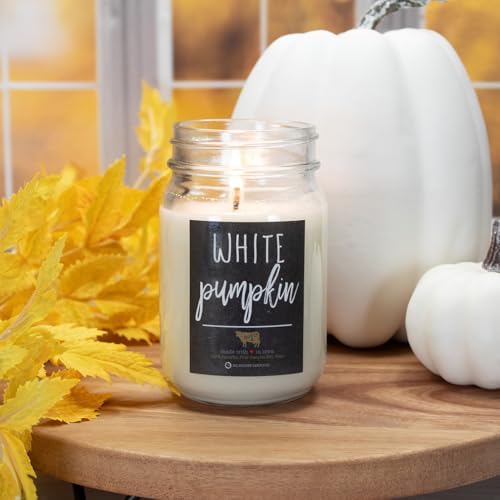 Milkhouse White Pumpkin Soy Candle, 13 oz Mason, 70+ Hr Burn