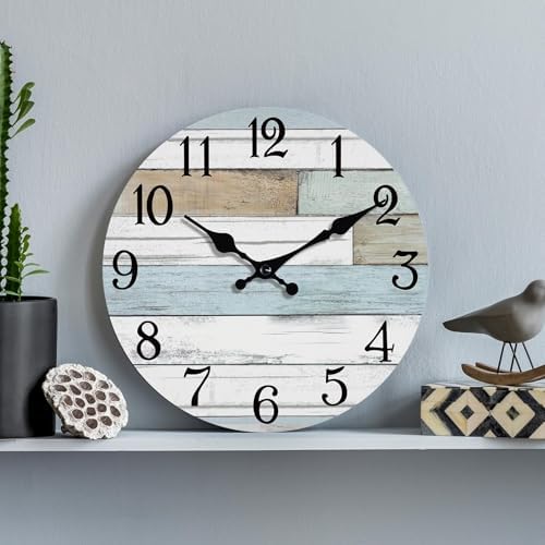 KECYET Small 8 Inch Wall Clock Battery Operated Silent Non Ticking Nautical