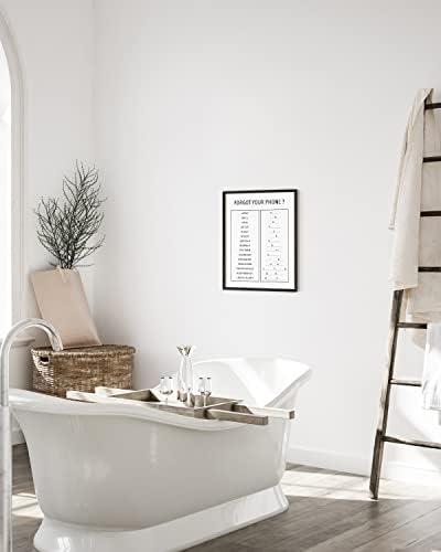 HAUS AND HUES Funny Bathroom Decor and Signs | Funny Black and White Bathroom Wall Art, Modern Powder Room or Guest Bath Decor | 12"x16" UNFRAMED (Unscramble)